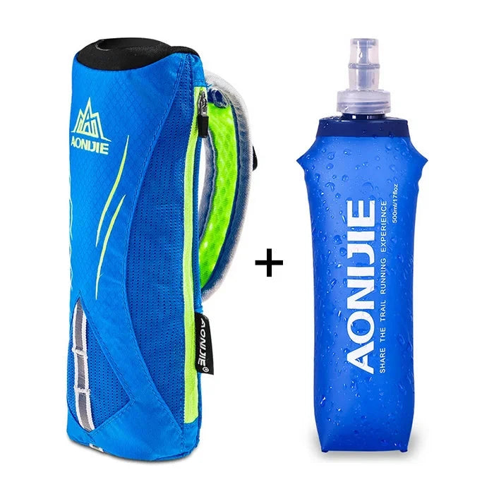 AONIJIE E908 500ml Running Hand-held Water Bottle Kettle Holder Wrist Storage Bag Hydration Pack Hydra Fuel Soft Flask Marathon GlowCart