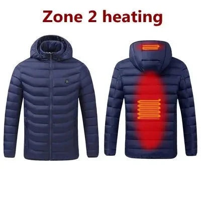 Men's parka Winter Warm USB Heating Jackets Smart Thermostat GlowCart