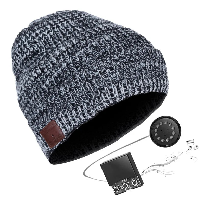 Wireless Bluetooth Headphones Beanies Cap Earphone With Mic Winter Warm Music Caps Fashion Mixed Color Knitted Hedging Hat GlowCart