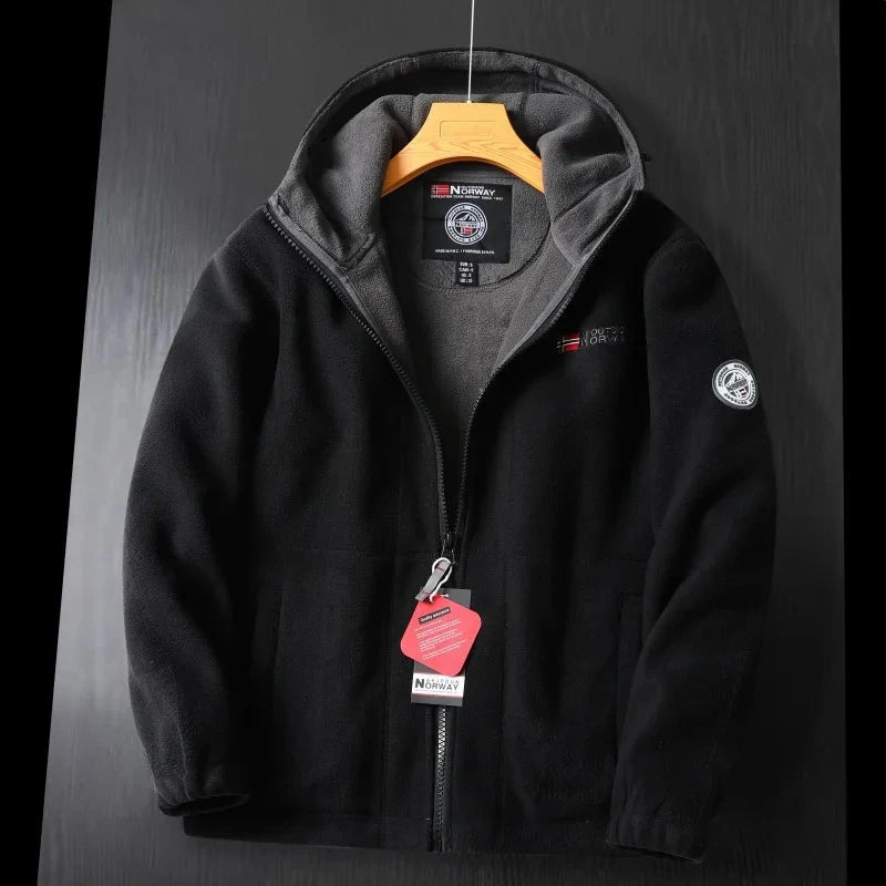 2024 Brand Winter Fleece Jacket Men's Casual Thickened Wool GlowCart