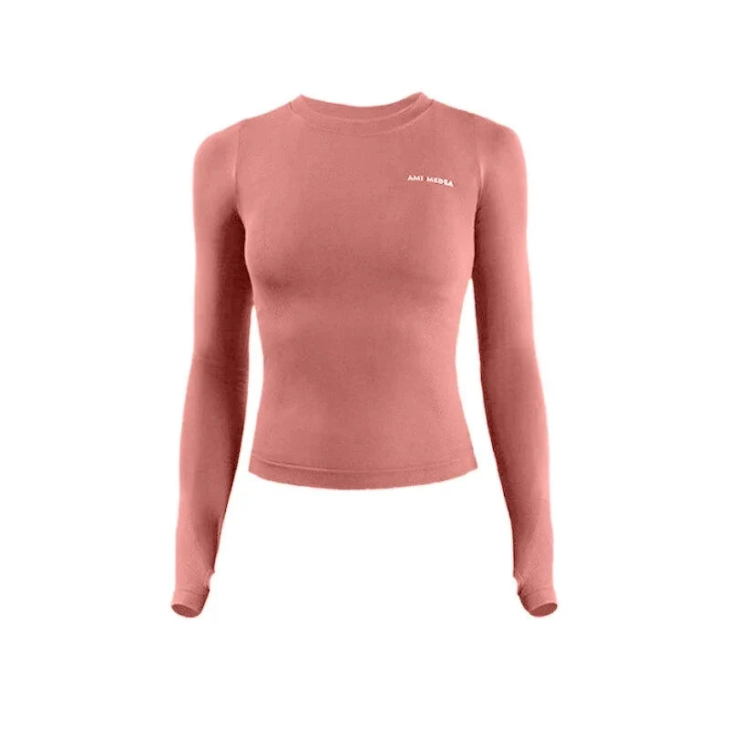 Women's Long Sleeve Top Yoga Shirts Running T-Shirt Workout Fitness Gym Sports Top Training Crop Top Solidcolor лонгслив женский GlowCart