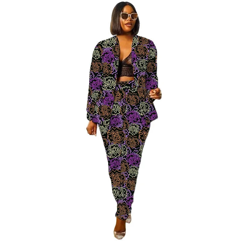 African Collarless Jacket Women's Suit Nigerian Style Female GlowCart
