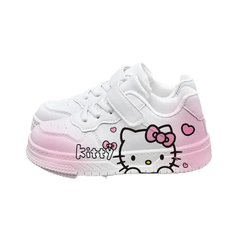 2025 New Hello Kitty Girls Low Top White Sneakers Cute Cartoon Casual Shoes Fashion Canvas Shoes For School Kids Wholesale GlowCart