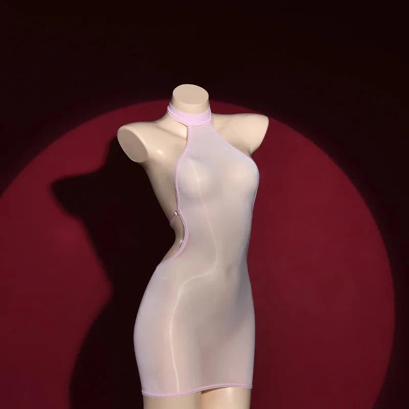 Sexy Backless Tights Pencil Dress Sheer See Thorugh Bandage GlowCart