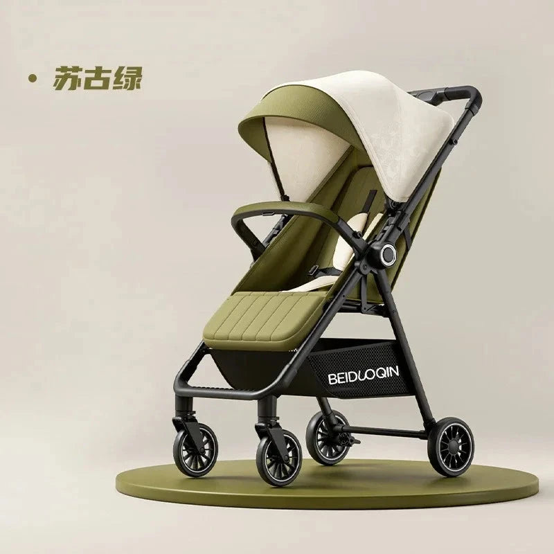 2025 New High-view Baby Stroller Foldable, Can Sit or Lie Two-way Sitting and Lying Function with One-touch Storage GlowCart