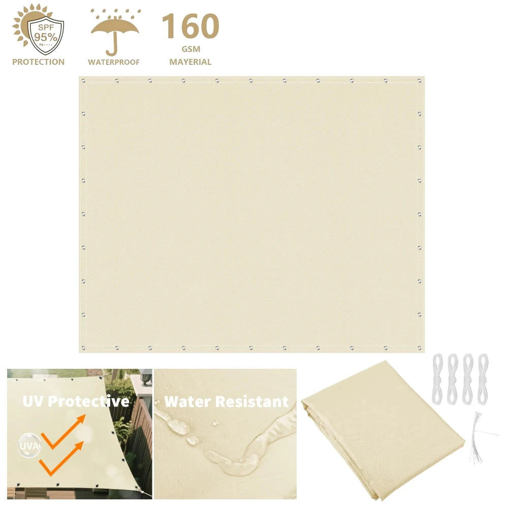 2x3/3x3/3x4/4x5M Sun Shade Sail Waterproof Outdoor Square GlowCart