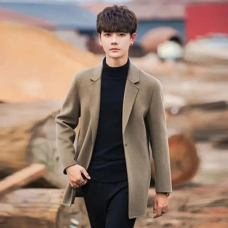 Men's Jackets Winter Warm Sales of Wool & Blends Overcoat GlowCart