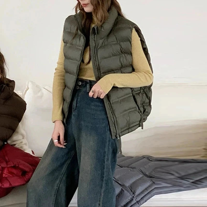 VigoAnne 2025 New Down Cotton Vest Women Autumn Winter Short GlowCart