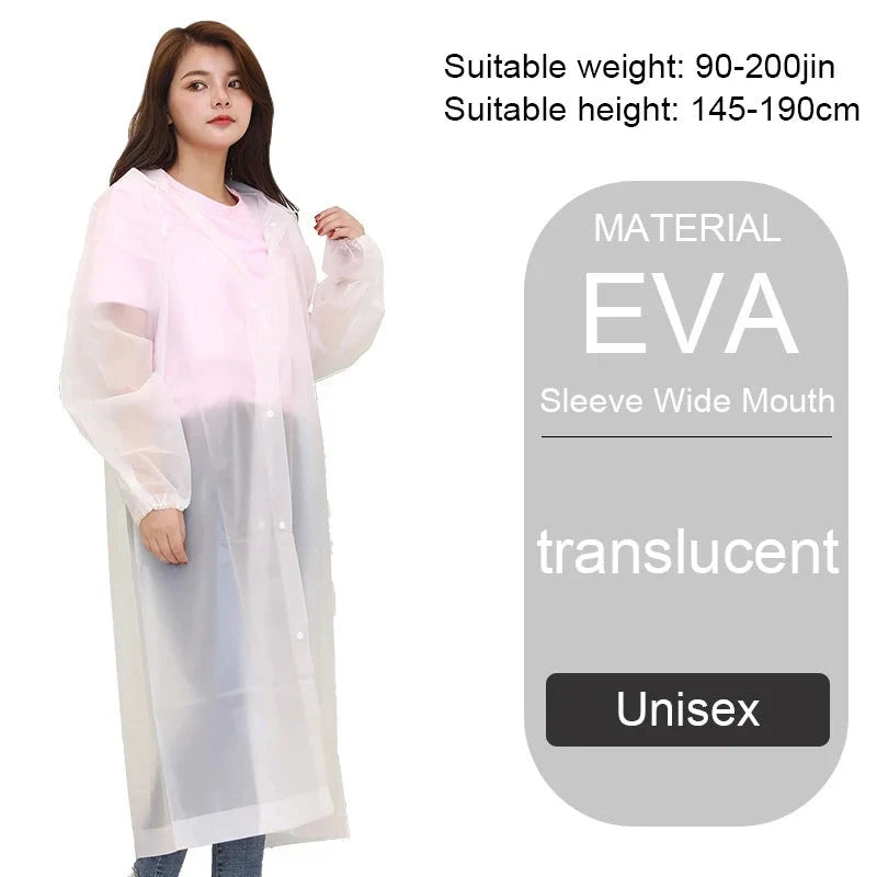 Unisex Hooded Rain Coat Women Men Impermeable Thickened GlowCart