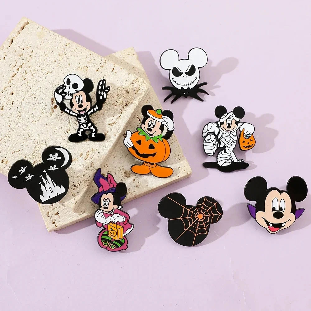 8 Pcs Hallowmas Spoof Character Brooch Cartoon Mickey Mouse GlowCart