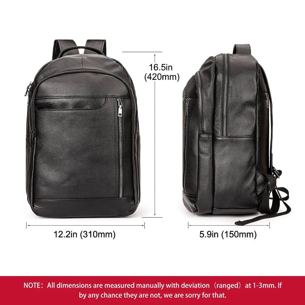 KAVIS Genuine Leather Fashion Backpack Laptop Men Luxurious GlowCart