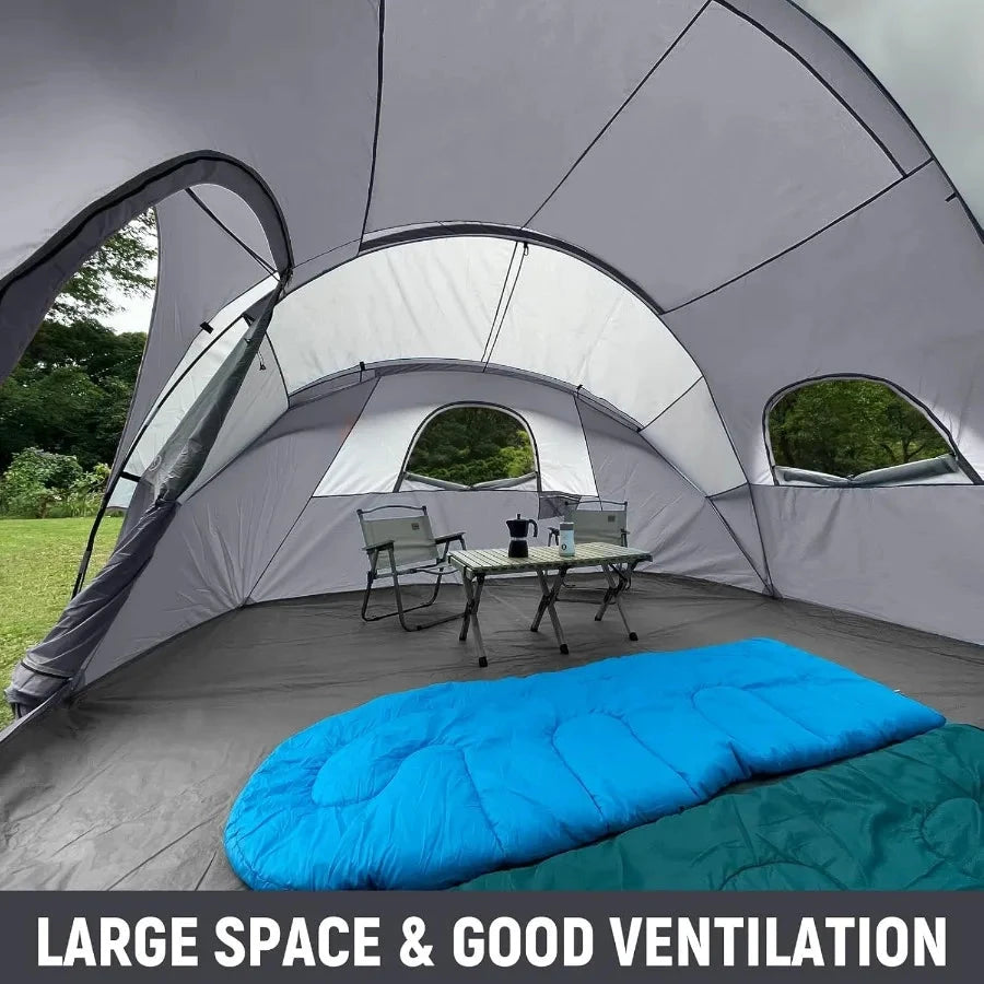 10 Person Portable Easy Set Up Family Camping Tent with GlowCart