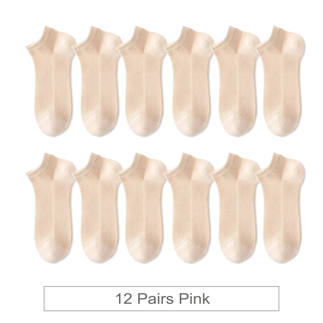 12 Pairs New Woman Cotton Socks Short Thin Mesh Breathable GlowCart