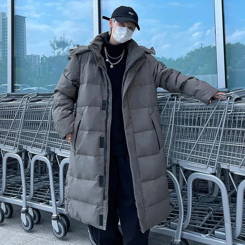 Korean Fashion Long Down Jacket Couple's Winter Clothing GlowCart