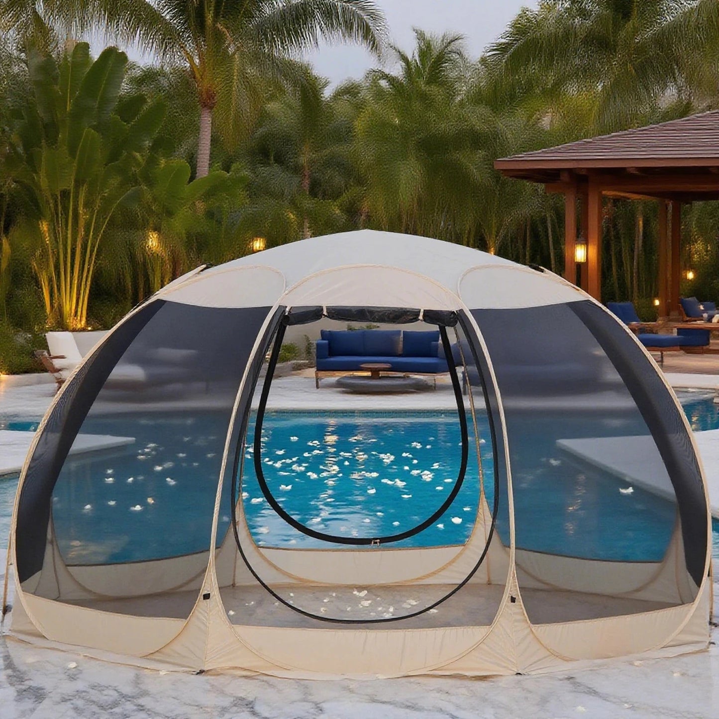 Pop Up Party Tent , 4-6 Person Pavilion, Screen Tent, GlowCart