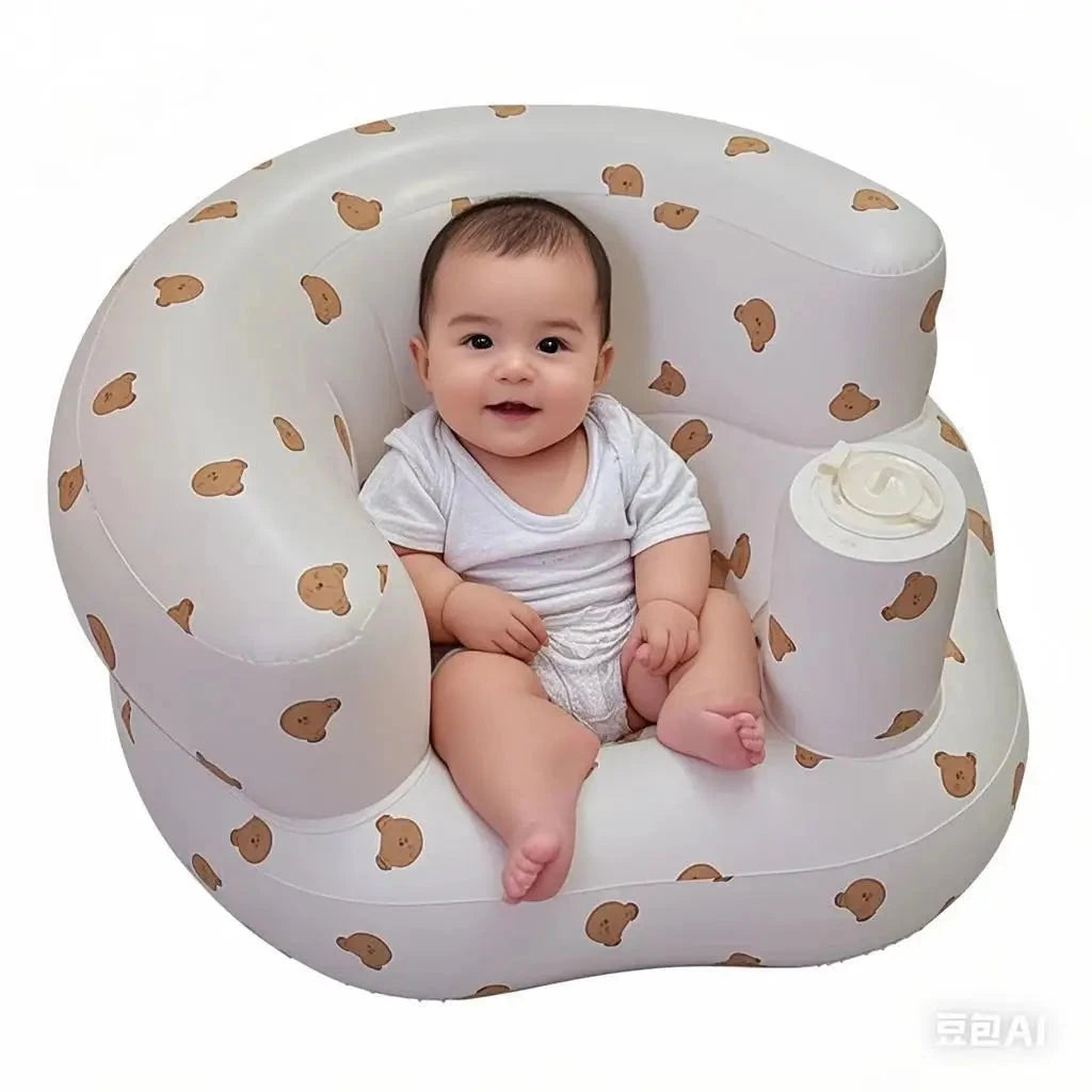Babies 6-36 Months Inflatable Baby Seat Sofa,Built in Air Pump Children Baby Sofa,Bumbo Seat for Learning to Sit,Feeding,Camping GlowCart