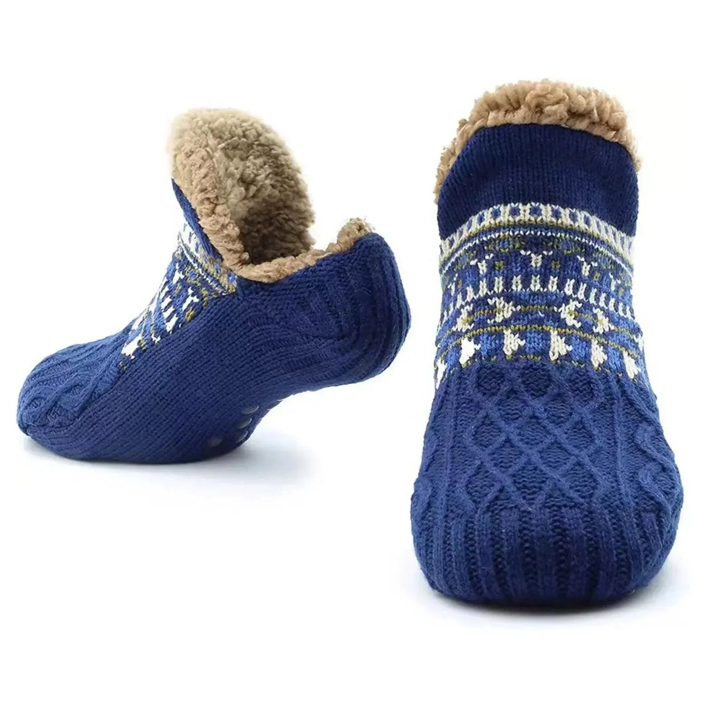 Thermal Men's Fluffy Slipper Socks Winter Warm Women's Short Cotton Thickened Home Sleeping Soft Non Slip Grip Fuzzy Floor Socks GlowCart