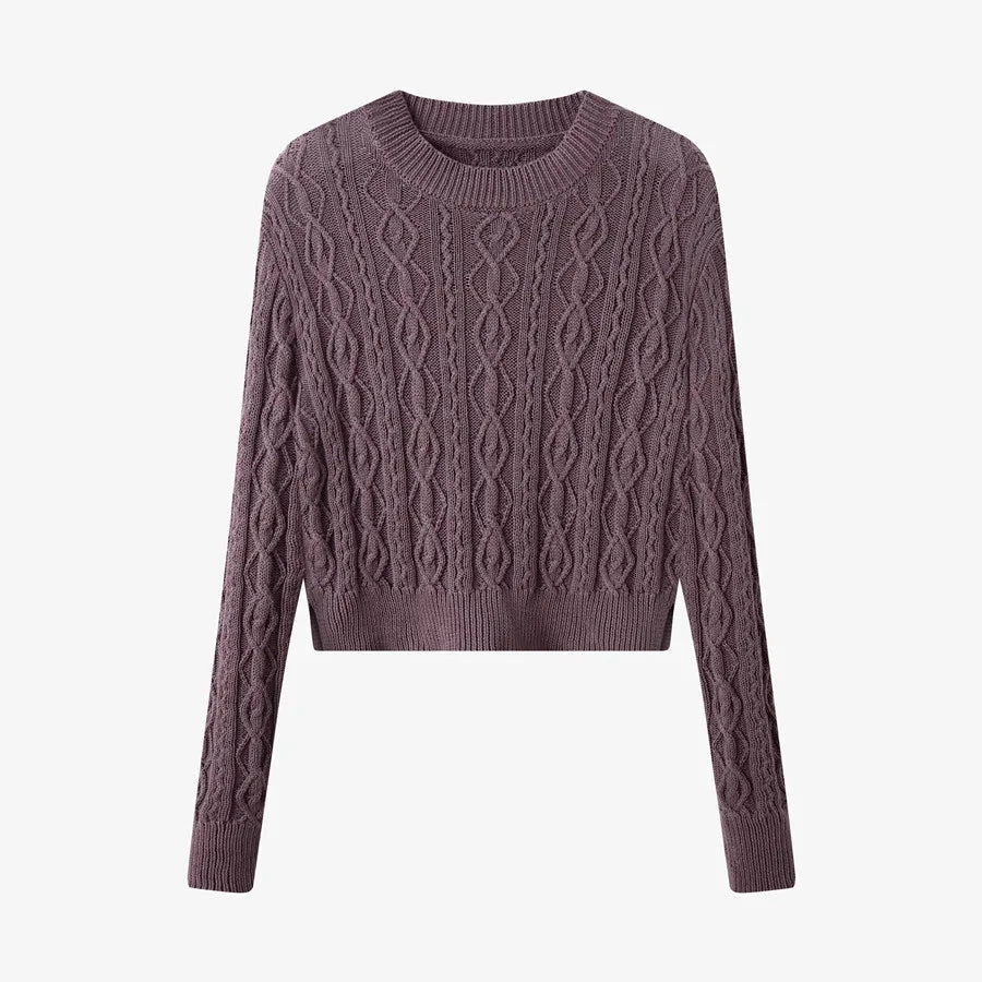 AS 2024 woman clothes short design Cable knitted tops + GlowCart