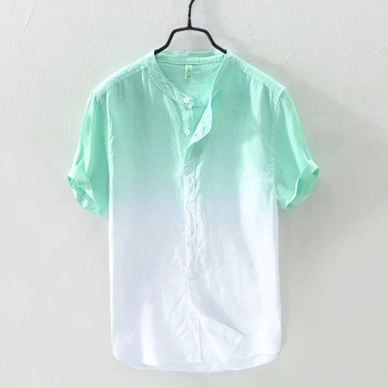 Short-sleeved shirt 100% linen cool breathable comfortable GlowCart
