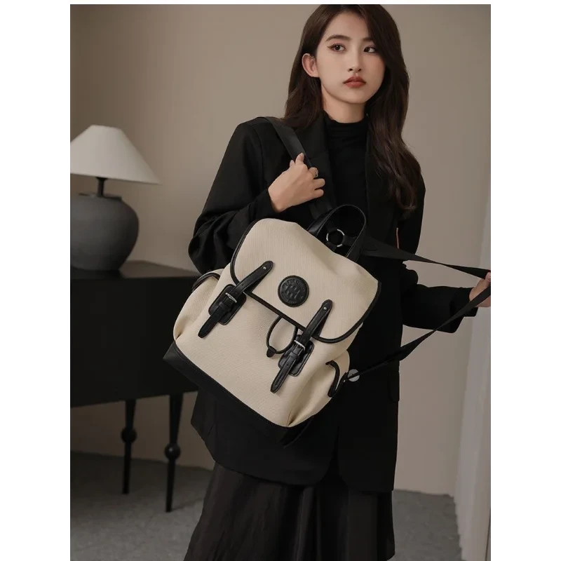 Autumn and Winter New Large-capacity Canvas Bag 2025 Niche Design Student Class Backpack Casual Versatile Handbag GlowCart