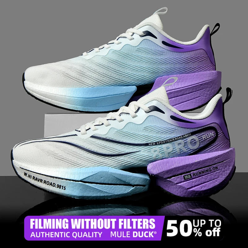 Speciality Carbon Plate Sports Running Shoes Marathon Air Cushion Men Breathable Lightweight Women Comfortable Nonskid Sneakers GlowCart