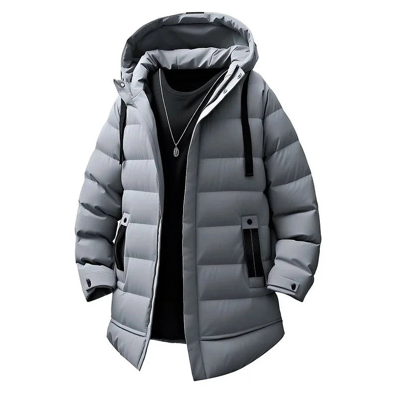 Long Down Jacket Men Thicken Warm Winter Coat Hooded GlowCart