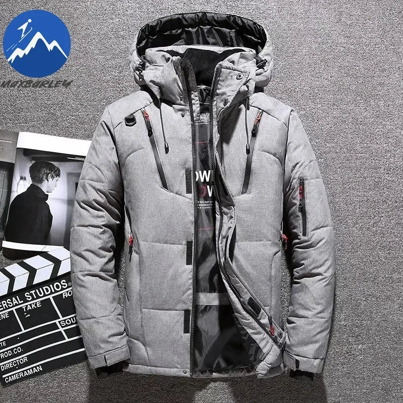 -20 Degree Winter Men White Duck Down Jacket Thick Warm Snow GlowCart