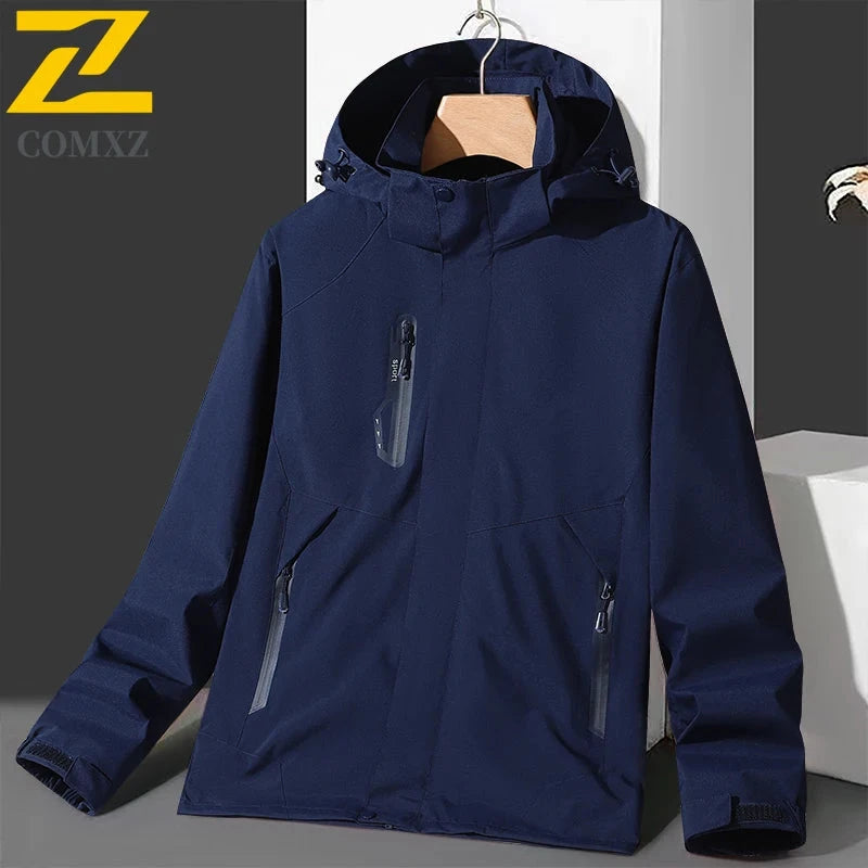 Men's Hiking Waterproof Jacket Large Size Thin Detachable GlowCart