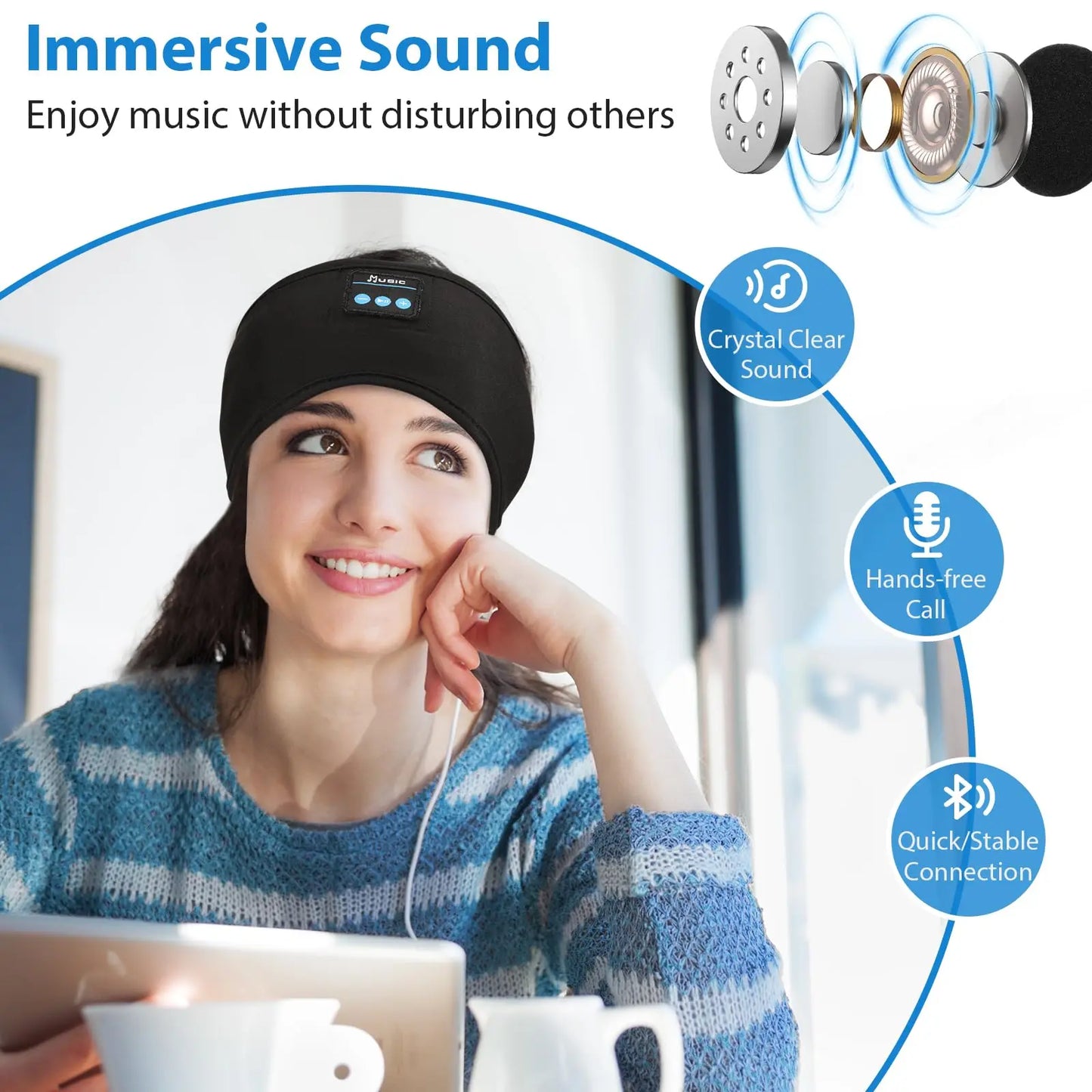 Bluetooth Sleeping Headphones Wireless Stereo Sports Music