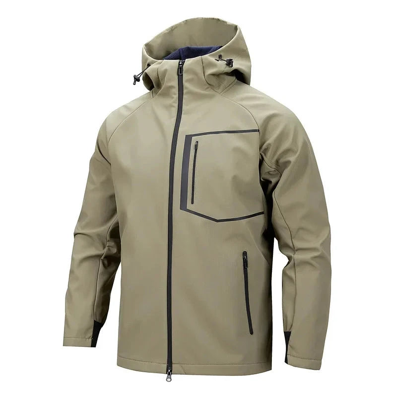 Men's Hooded Softshell Jacket, Waterproof Windproof GlowCart