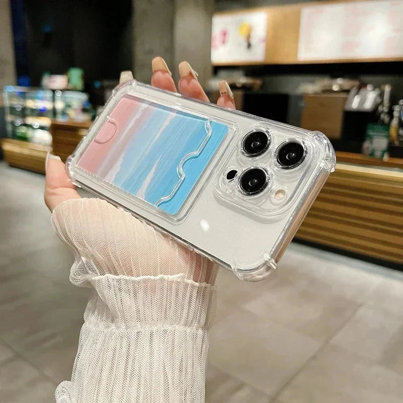 Transparent Card Holder Bag Case For iPhone 17 16 15 14 Plus GlowCart