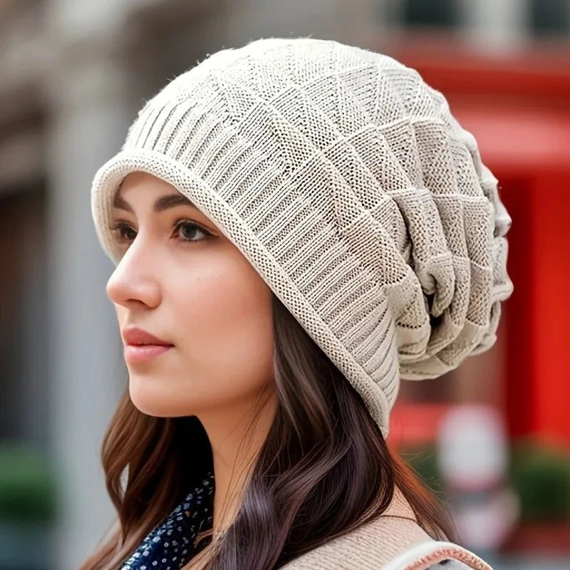 Women's Beanie Hat Fashionable Chunky Slouch Cap with GlowCart