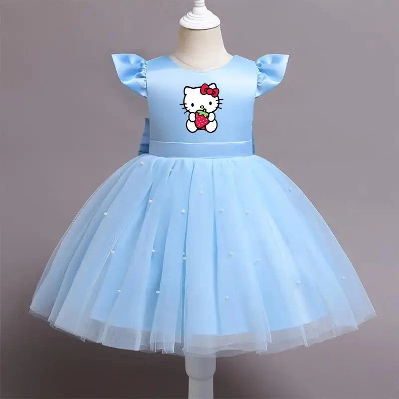 Hello Kitty Girls Lace Dresses Tulle Tutu Princess Dresses GlowCart