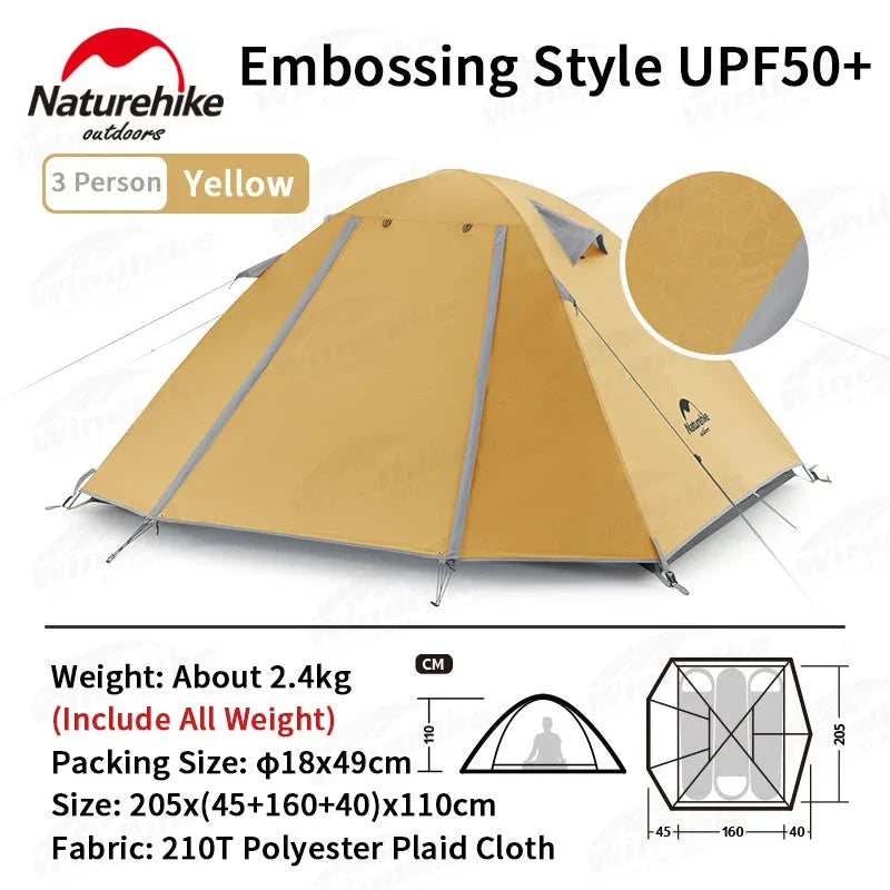 Naturehike P Series Camping Tent Double Layer Ultralight GlowCart