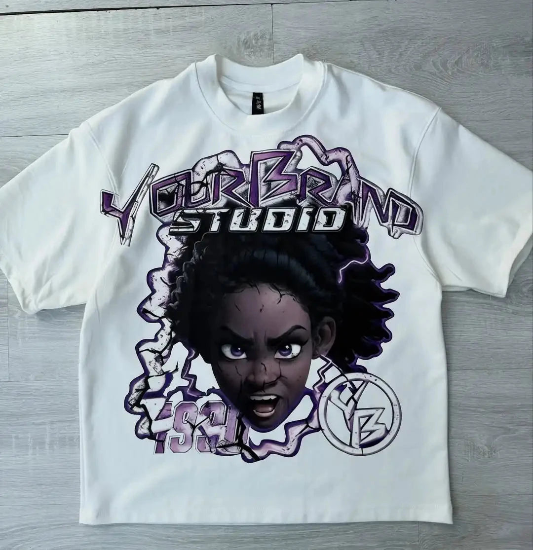 Y2k Harajuku streetwear men and women short sleeved fashion GlowCart