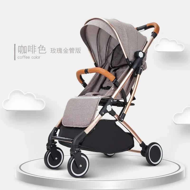 2025 New Baby Stroller, Can Sit or Lie Down, Ultra-light Trolley-type Folding Four-wheel Shock-absorbing Children's Stroller GlowCart