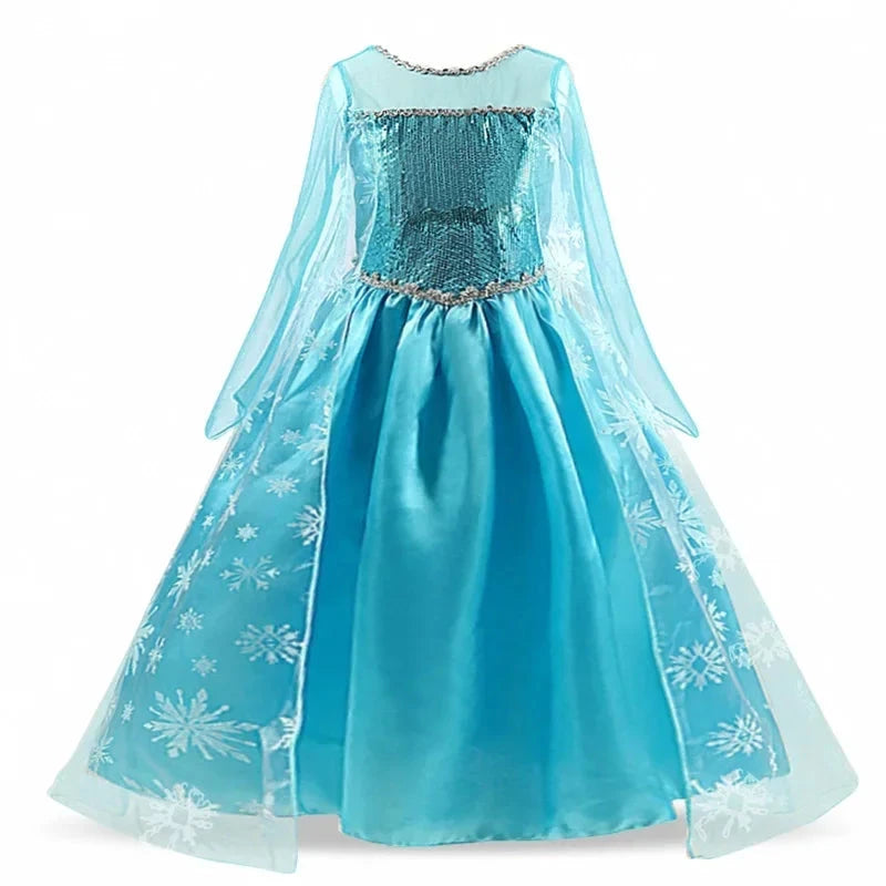 Girls Snow Queen Elsa Kids Costumes for Girl 2025 Carnival GlowCart