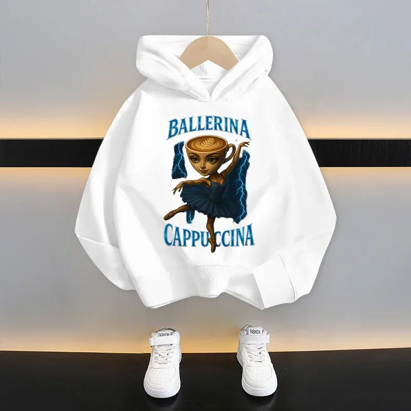 Italian Brainrot Kids Hoodie Funny Cartoon Graphic Thin Sweatshirts Tung Tungtung Sahur Casuals Long Sleeves Tops Boys Clothes GlowCart