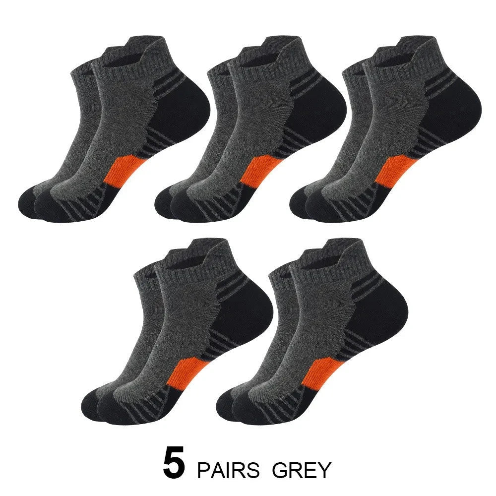 5 Pairs Men's Four Season Cotton Breathable Sports Socks Set Male Sport Ankle Socks Basketball Running Socks For Men GlowCart