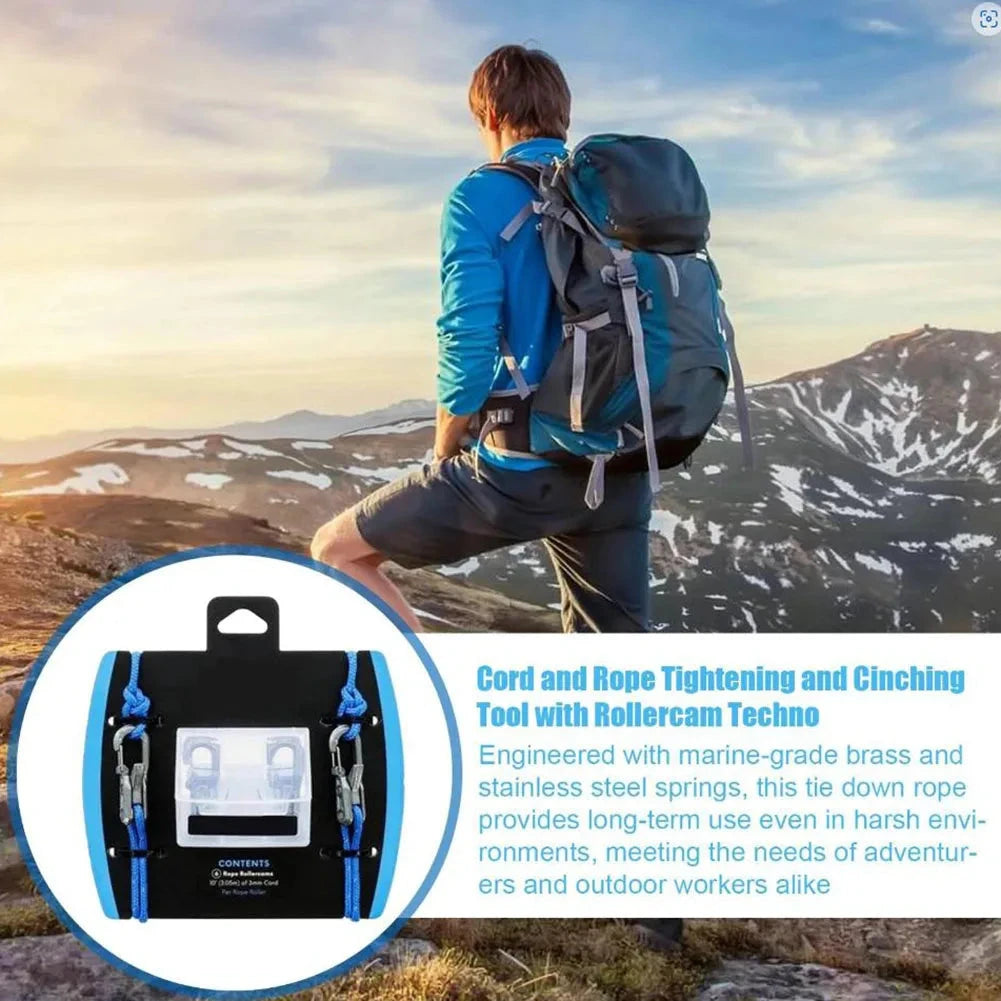 Rope Tension Adjuster Wear Resist Ultralight Tent Guyline GlowCart