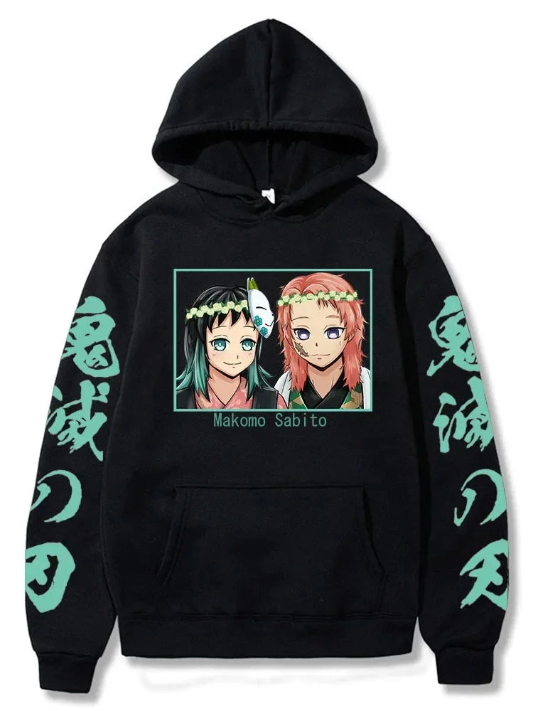 Harajuku Demon Slayer Plus Size Hoodie Kamado Nezuko Graphic GlowCart
