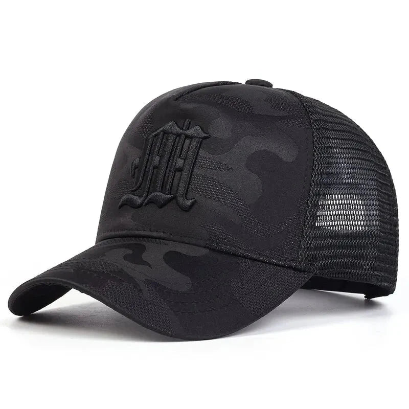 Fashion M Letter Camouflage Embroidery Baseball Net Caps GlowCart