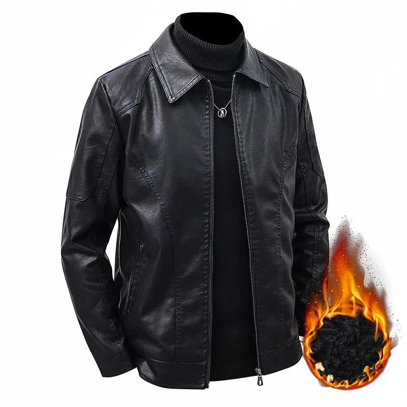Spring and Autumn Soft Leather Jacket Men's Top Handsome GlowCart