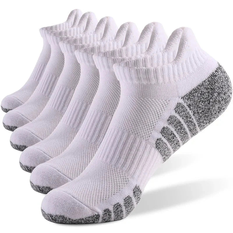 3pairs thickened towel bottom running socks mesh boat socks non-slip breathable sports socks Low cut Men's socks Women's socks GlowCart
