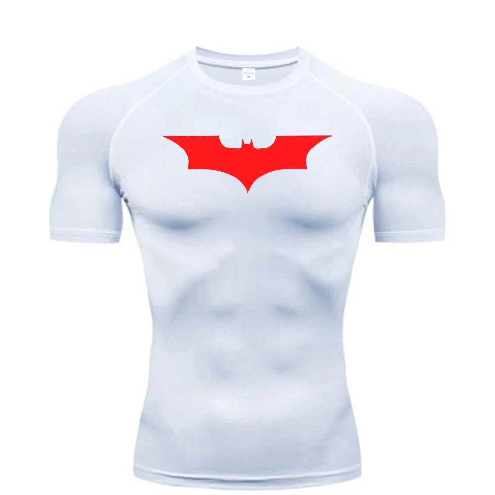 Bat Printed Men's Tight T-Shirt Running Compression GlowCart