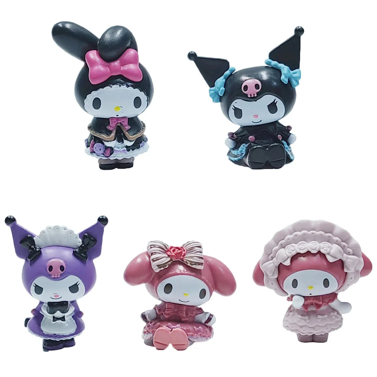5pcs 3-4cm Action Figures Cinnamoroll Kuromi Melody Cartoon