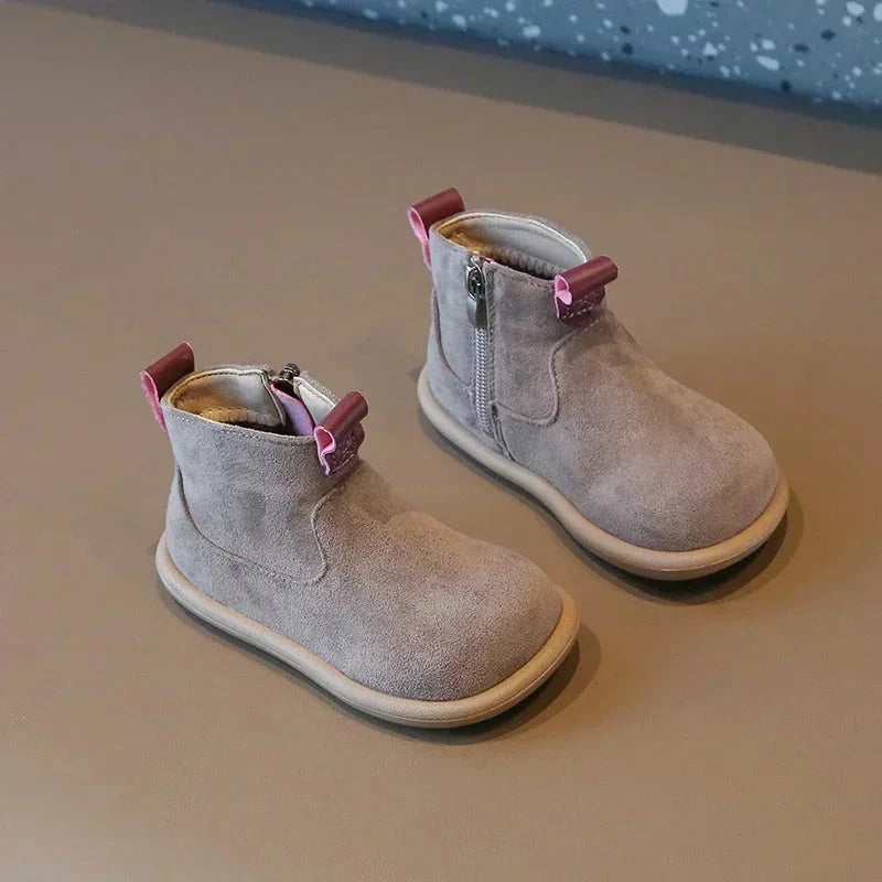 Autumn Winter Baby Boys Girls Boots Oxford Suede Children Casual Shoes Outdoor Anti-slip Infant Shoes Plush Kids Ankle Boots GlowCart