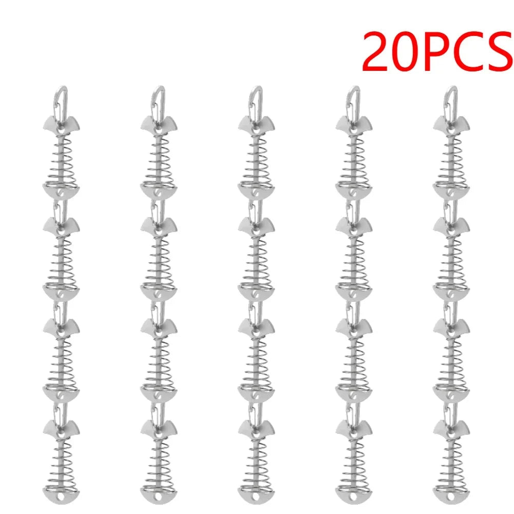 10-30pcs Deck Anchor Pegs Fishbone Tent Stakes with Spring GlowCart