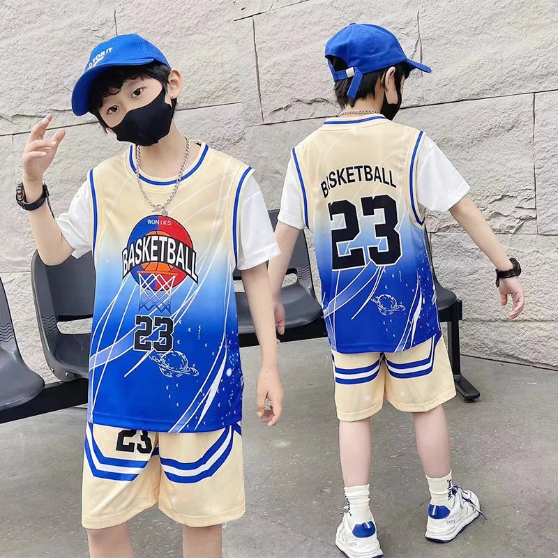 Children Basketball Jersey Boy and Girls Quick-drying comfortable Shirt Sportswear Tracksuit Kid fashion Training Sport Uniforms GlowCart