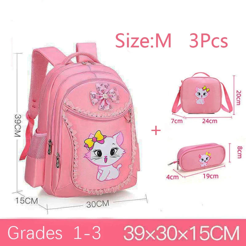 Children Backpack Pink Cute Cat Kindergarten Kid School Bag Backpack Girl Student Teenagers Waterproof Primary Bookbag SchoolBag GlowCart